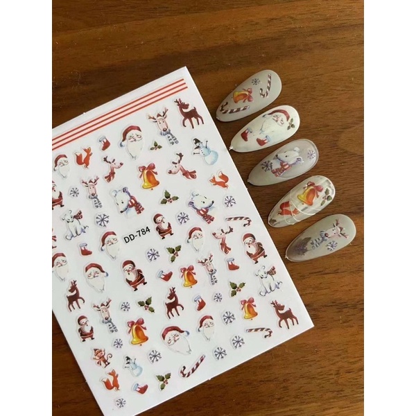 Sticker Noel,hình dán trang trí móng tay No-el