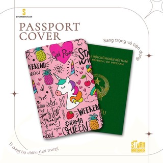 Bao Da Hộ Chiếu - Ví Đựng Passport Du Lịch ( in tên cá nhân ) Ngựa Một Sừng - Unicorn - LT019 STORMBREAKER