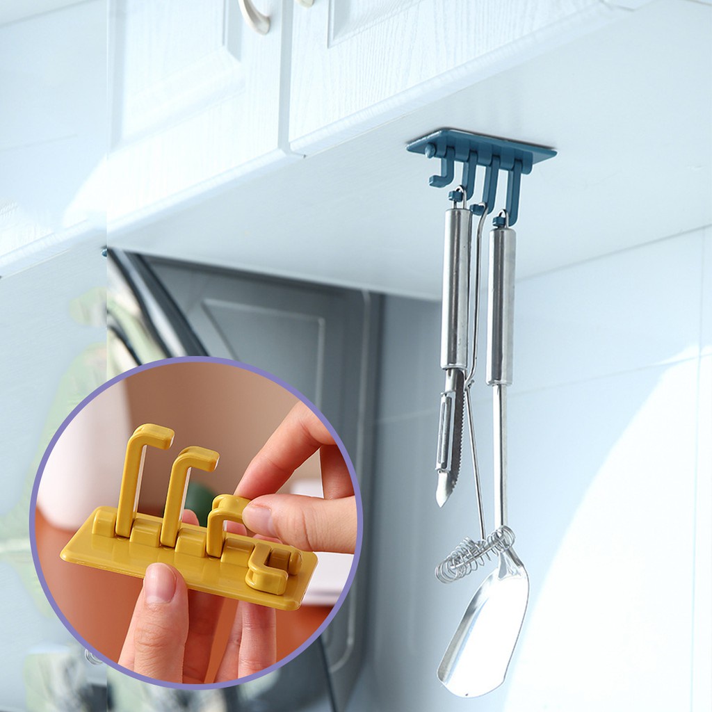 Móc Dán Tường 4 Nhánh Nhiều Màu Móc Treo Quần Áo Mẫu Mới TOMSHOP H089