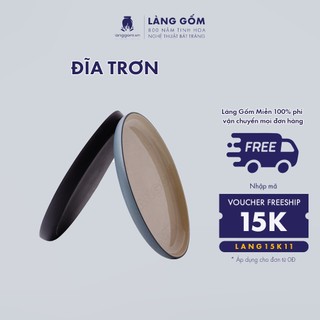 Đĩa gốm sứ nhiều màu, men mát, kiểu trơn dùng đựng bánh kẹo, salad, thức ăn, gốm sứ Bát Tràng cao cấp - Làng Gốm