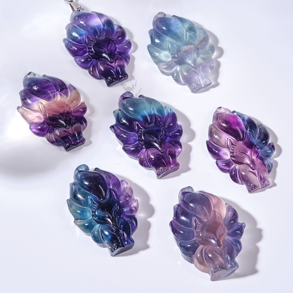 Mặt Đá Hồ Ly Đá Fluorite Đa Sắc Thiên Nhiên