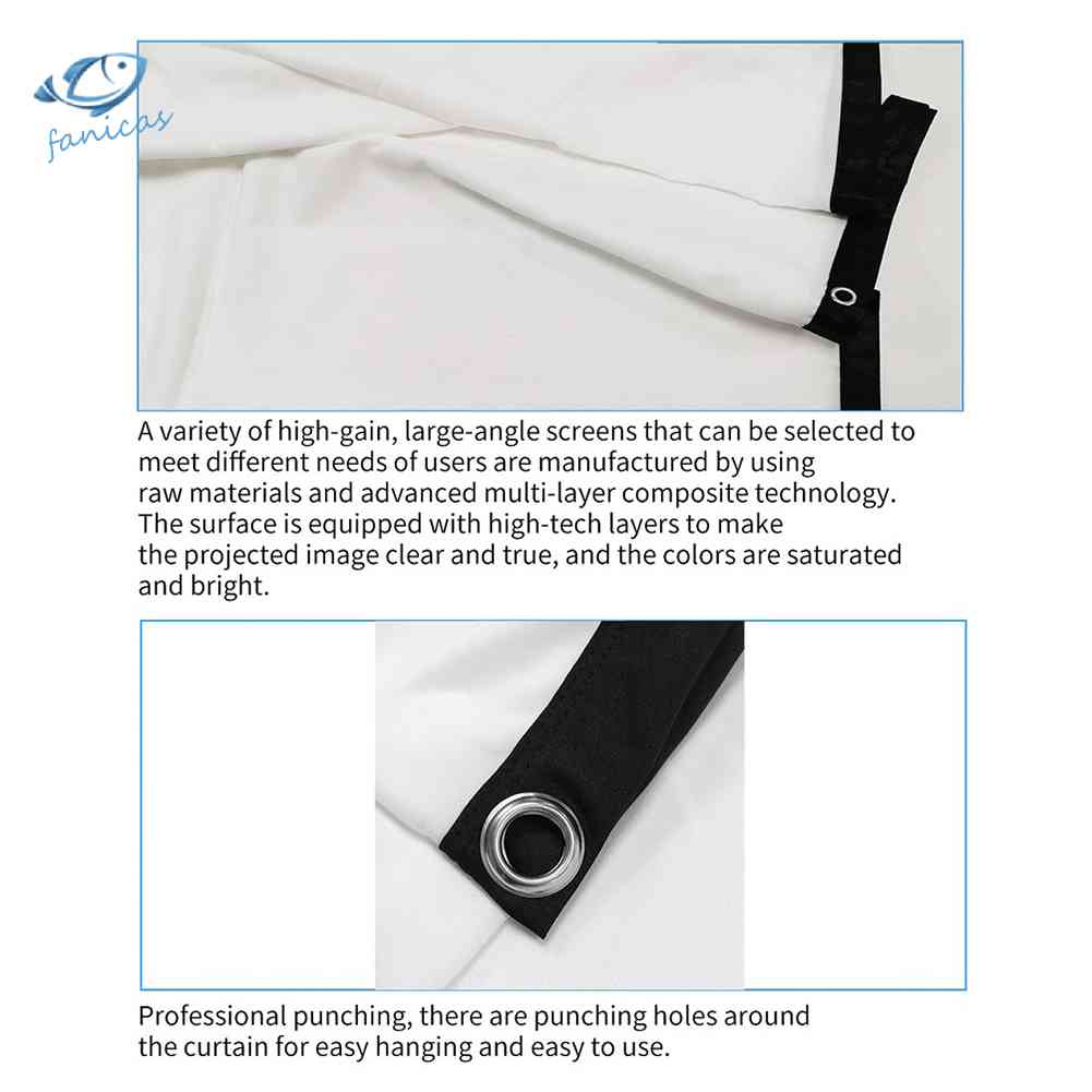 Màn Hình Máy Chiếu HD 60 72 84 100 120 150 inch Tỉ Lệ 16: 9 Chất Lượng Cao