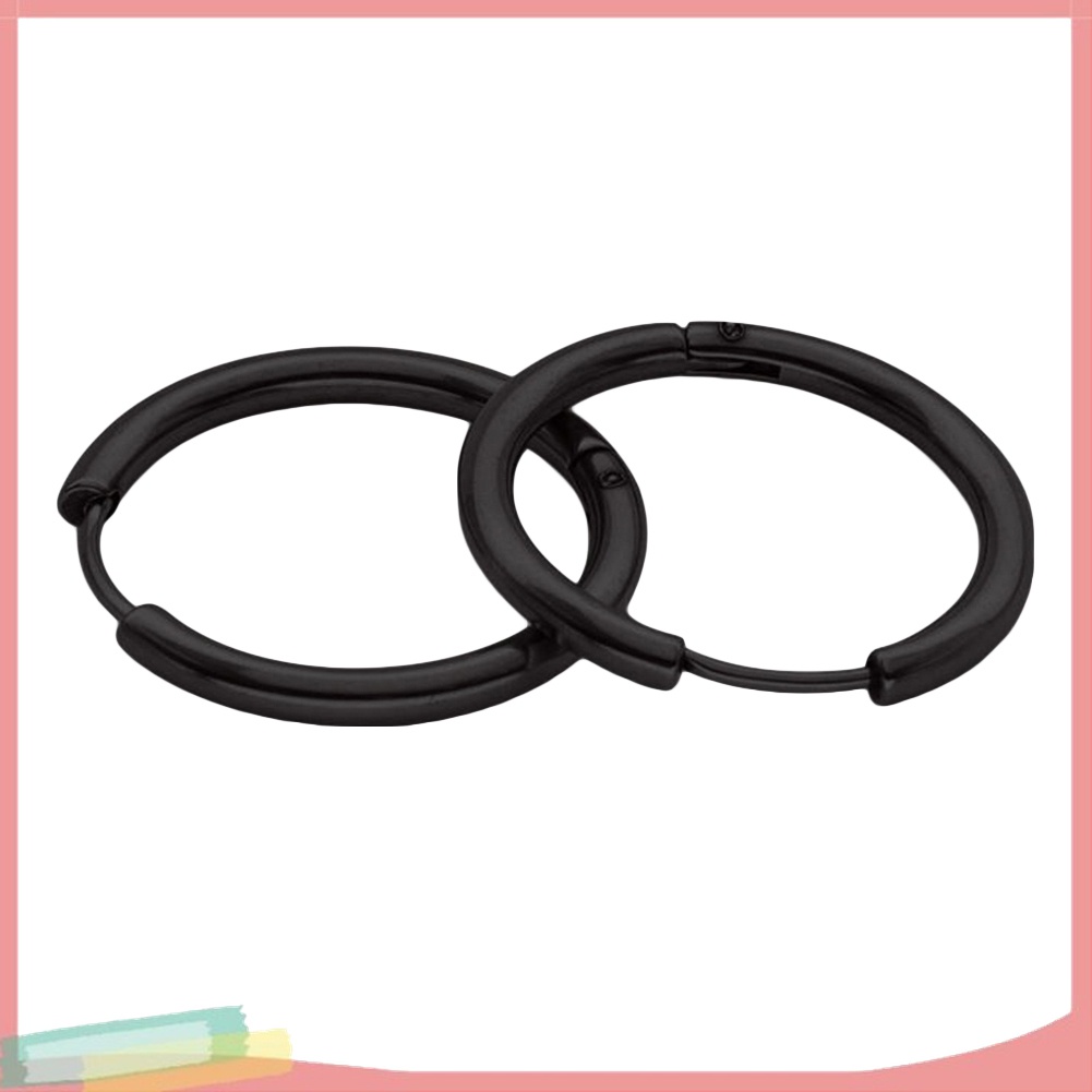 1 Đôi Khuyên Tai Tròn Chất Liệu Thép Không Gỉ Thời Trang