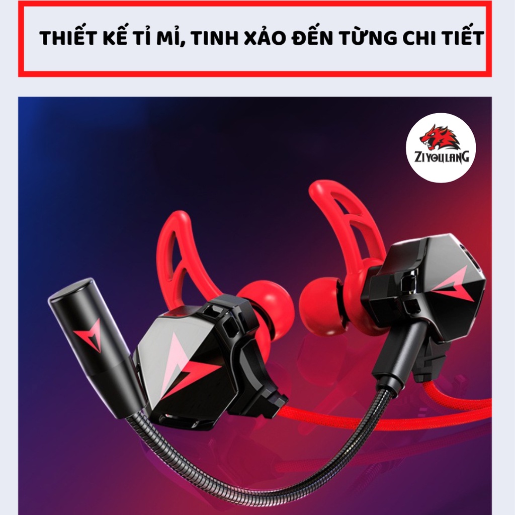 Tai Nghe Gaming Nhét Tai Có Dây ZiyouLang GH5 Chống Ồn Cực Tốt Âm Thanh Super Bass, Micro Rời, Phù Hợp Mọi Thiết Bị