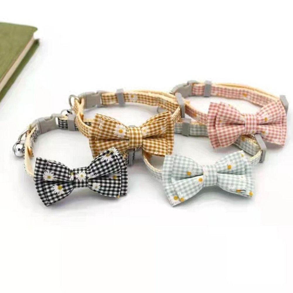 [COD] Vòng Đeo Cổ Trang Trí Nơ Họa Tiết Kẻ Sọc Dễ Thương Dành Cho Thú Cưng