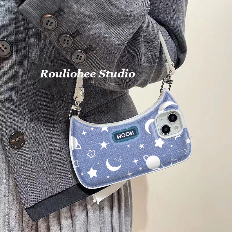 Ốp Điện Thoại Dạng Túi Xách Hình Mặt Trăng Cho iPhone 14 Pro Max 14 Plus 13 Pro Max 12 Pro Max 11 Pro Max XR Xs Max 7 8 Plus SE 2020