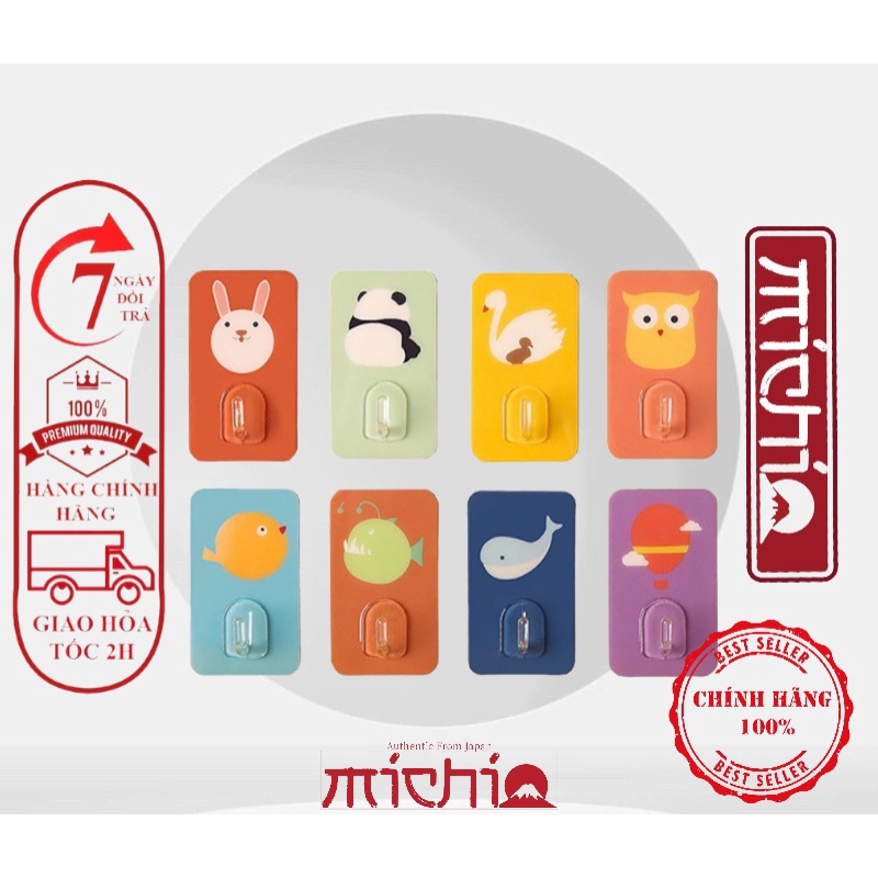 Móc Treo Đồ Dán Tường Siêu Dính Hình Thú Đa Năng, Tiện Lợi