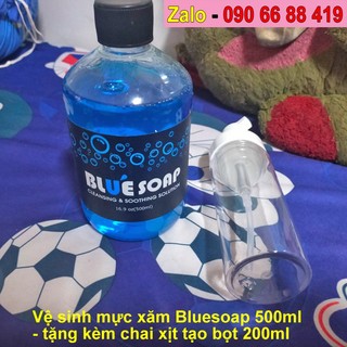Xà phòng phun xăm BlueSoap - Dung dịch vệ sinh mực xăm BlueSoap 500ml