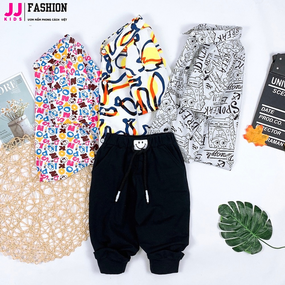 Bộ áo sơ mi bé trai mặc đi chơi, đi tiệc phong cách hàn quốc dễ thương - JJ Kids