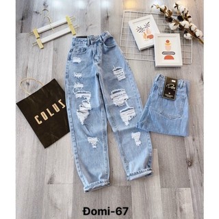 Jean xanh baggy rách có sẵn sz s
