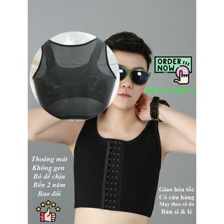 Áo nịt vải lưới thoáng mát không gen - móc gài giữa (A6) Tomboy Transguy