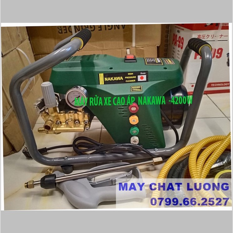 Máy Rửa Xe Cao Áp NAKAWA 4200W , RỬA SÂN , XE TẢI , XE DU LỊCH