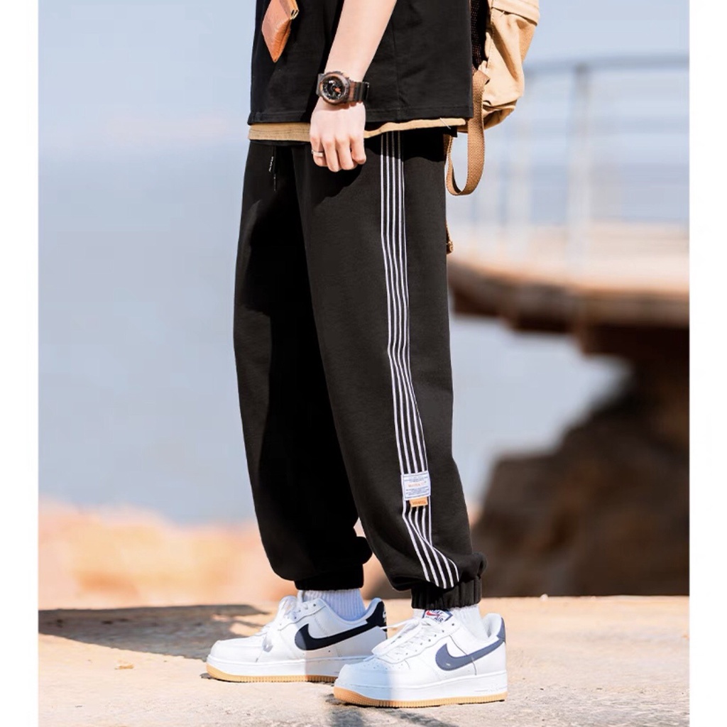 Quần Jogger nỉ MEANSTORE pants unisex basic nam nữ cạp chun ống rộng phong cách Hàn Quốc ulzzang - Line
