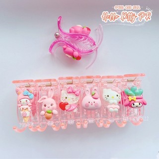 Kẹp càng cua 5 răng - 3 răng HelloKitty - Thỏ hồng - Melody