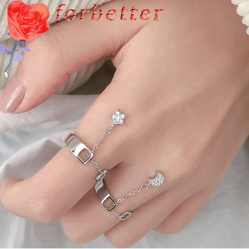 Nhẫn Dạng Hở Hình Ngôi Sao / Mặt Trăng Xinh Xắn Cho Nữ