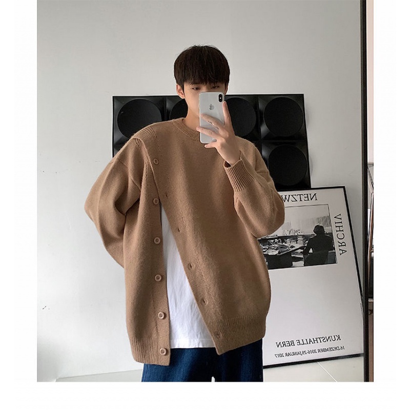 Áo Sweater Phối Nút Thiết Kế Mới Thời Trang Mùa Thu Đông Theo Phong Cách Hàn Quốc Dành Cho Nam