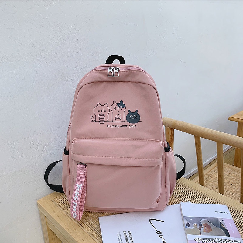 Balo đi học cấp 1 2 3 thời trang nam nữ 3 chú mèo