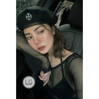 Mũ nồi dạ chrome hearts viền da