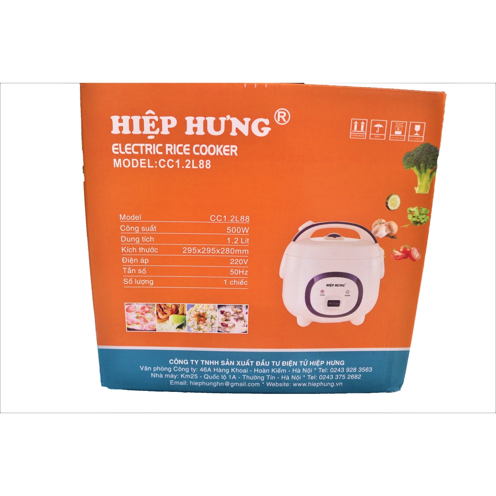 Nồi Cơm Điện Hiệp Hưng Cao Cấp CC88 Lòng Niêu Dày Dặn, Tặng Kèm Giá Hấp, BH Chính Hãng 24 Tháng