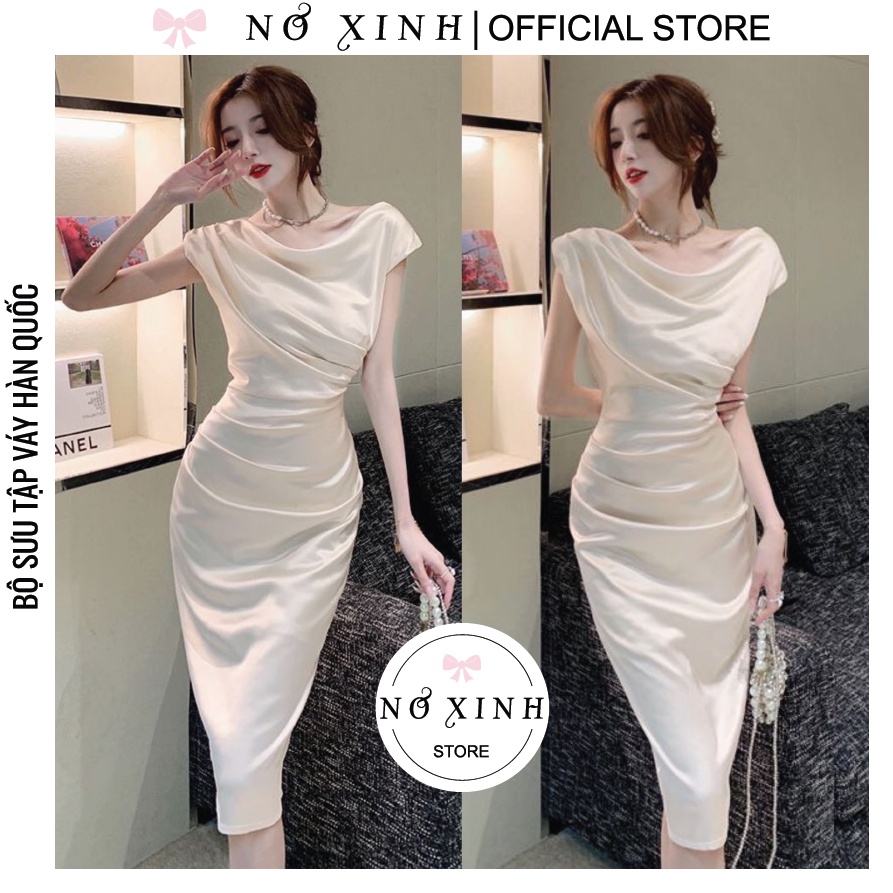 🔥 Đầm Trắng Dự Tiệc Đầm Body Trễ Vai Cổ Đỗ Cao Cấp Size M-L-XL-XXL (có ảnh+video thật)