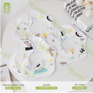 Yếm tròn sơ sinh mipbi cho bé
