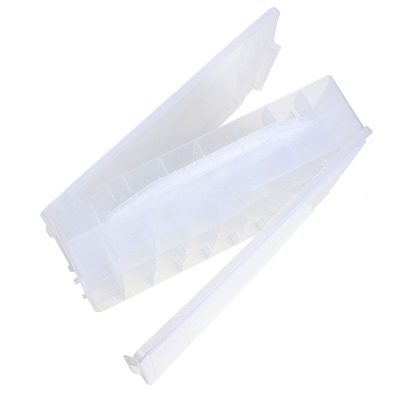 Hộp Đựng Dụng Cụ May Vá 2 Lớp 48 Ngăn Màu Trong Suốt Có Thể Điều Chỉnh Ốp