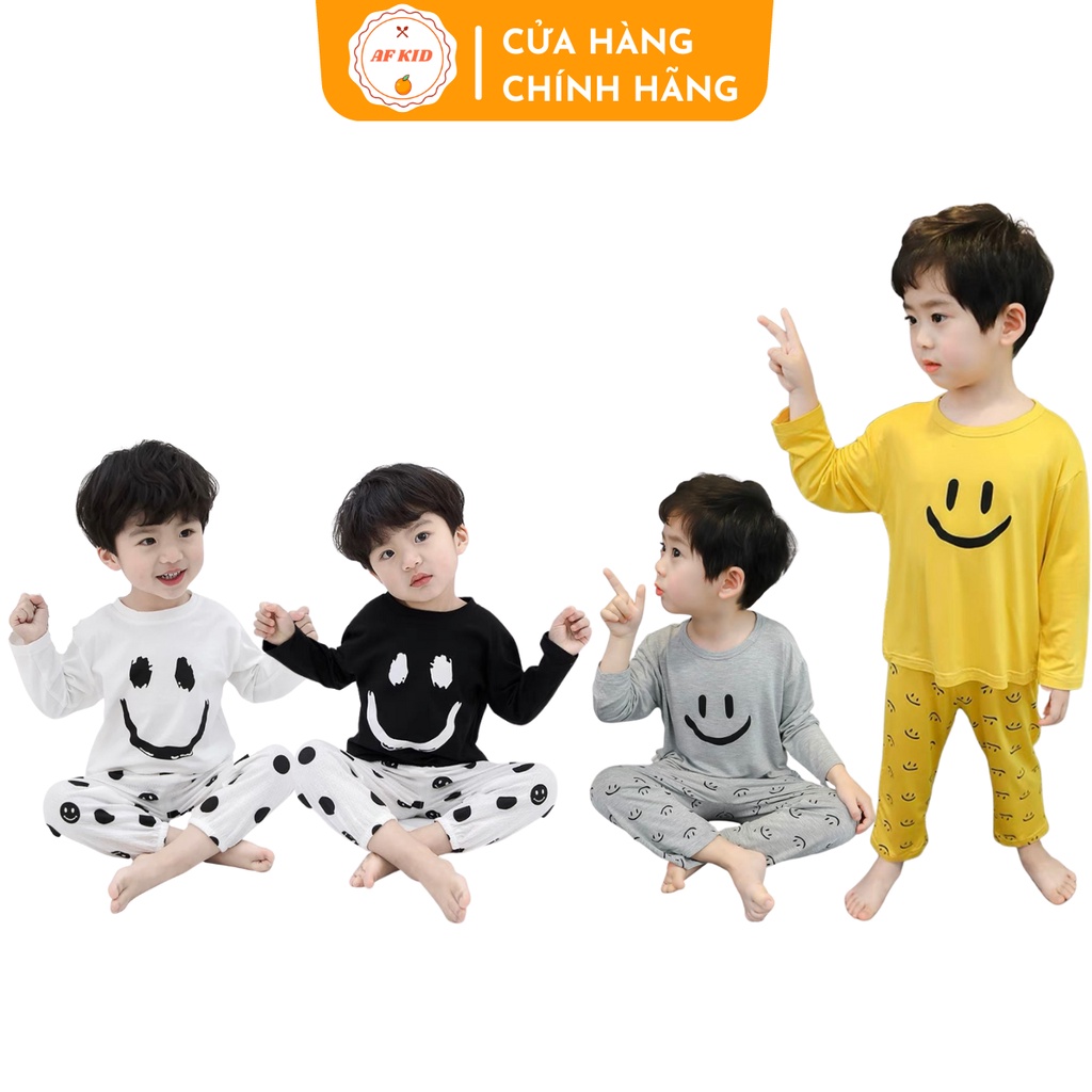 Bộ quần áo trẻ em 7-27kg dài tay Minky Mom Dài Smile cho bé trai bé gái, vải thun lạnh cao cấp siêu co giãn và mềm mịn