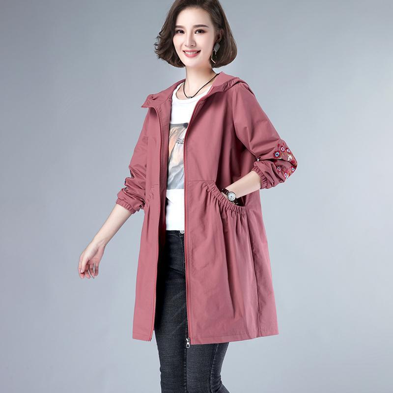 Áo khoác mùa thu cỡ lớn mẫu dài vừa mẫu mới xuân thu rộng rãi cho người trung niên và cao tuổi