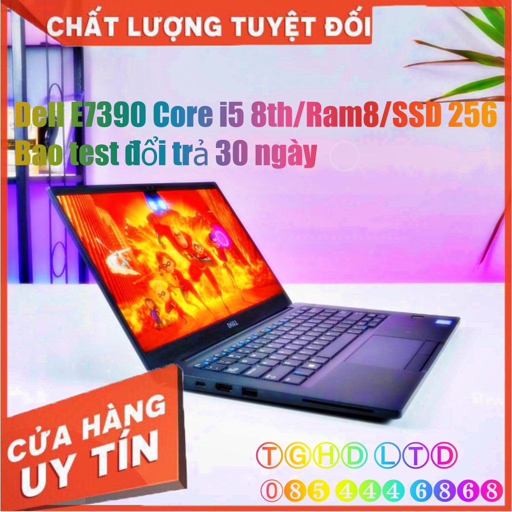 Máy tính Laptop Dell Latitude 7390 Core i5* 8350U - RAM 8GB - SSD 256GB - Intel HD Graphics 620 - MH 13.3 inch FullHD