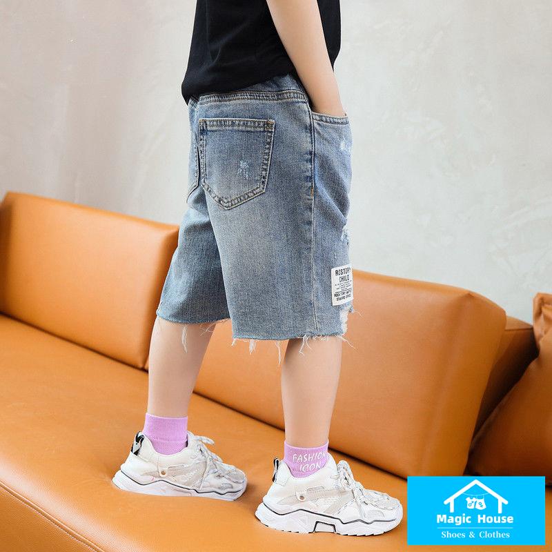 M & H ~  Quần Short Jean Rách Phong Cách Mới 2022 Cho Bé Trai