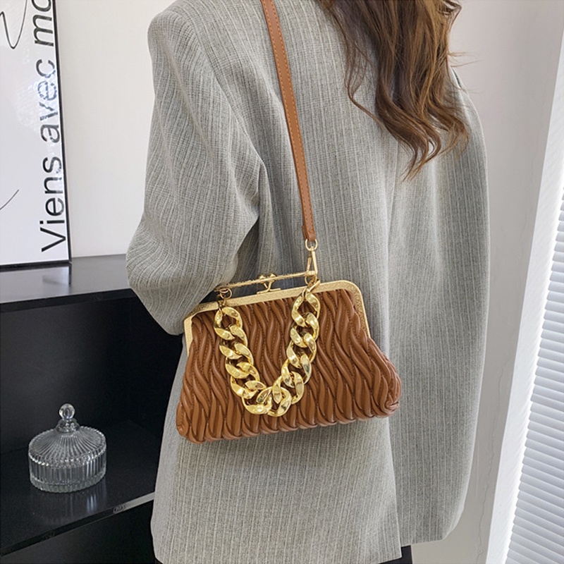 IELGY Túi Đeo Chéo Dây Xích Phong Cách Pháp Thời Trang Cho Nữ