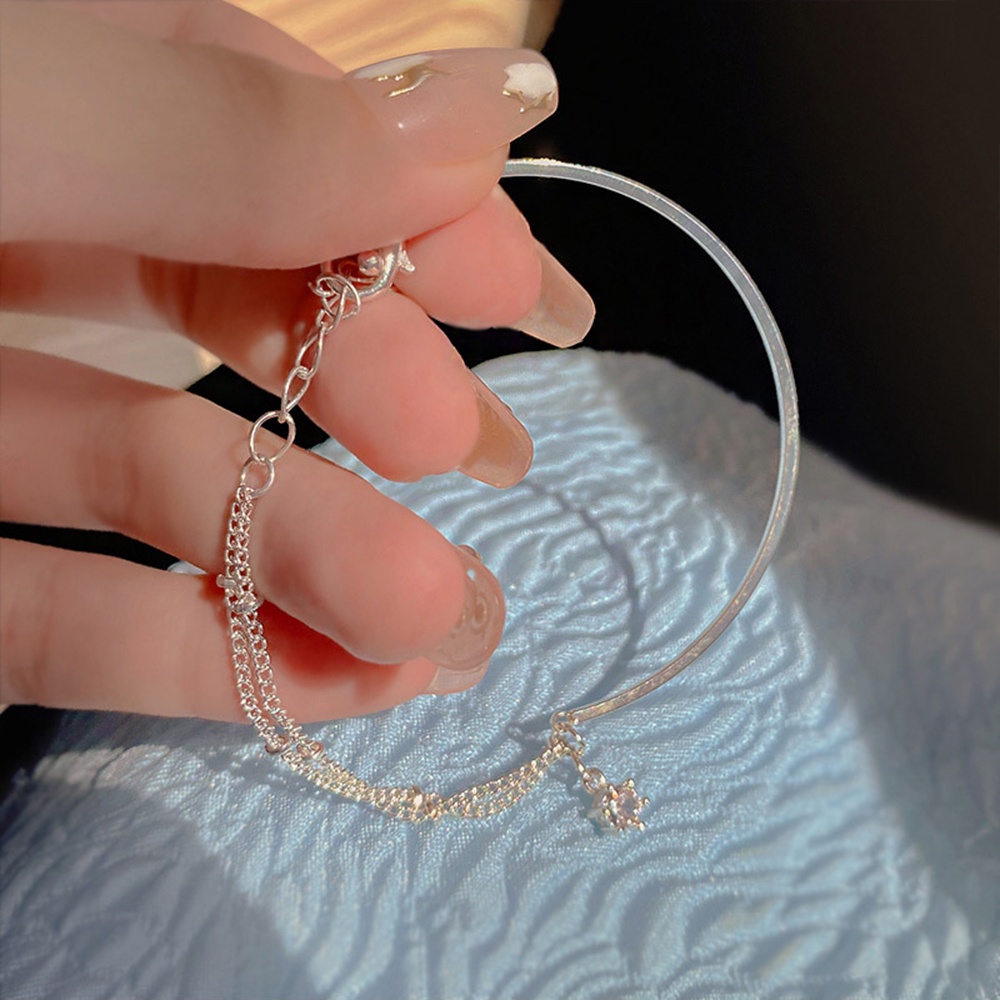 Vòng Tay Mạ Bạc 925 Đính Đá Zircon Đơn Giản Thanh Lịch Thời Trang Cho Nữ