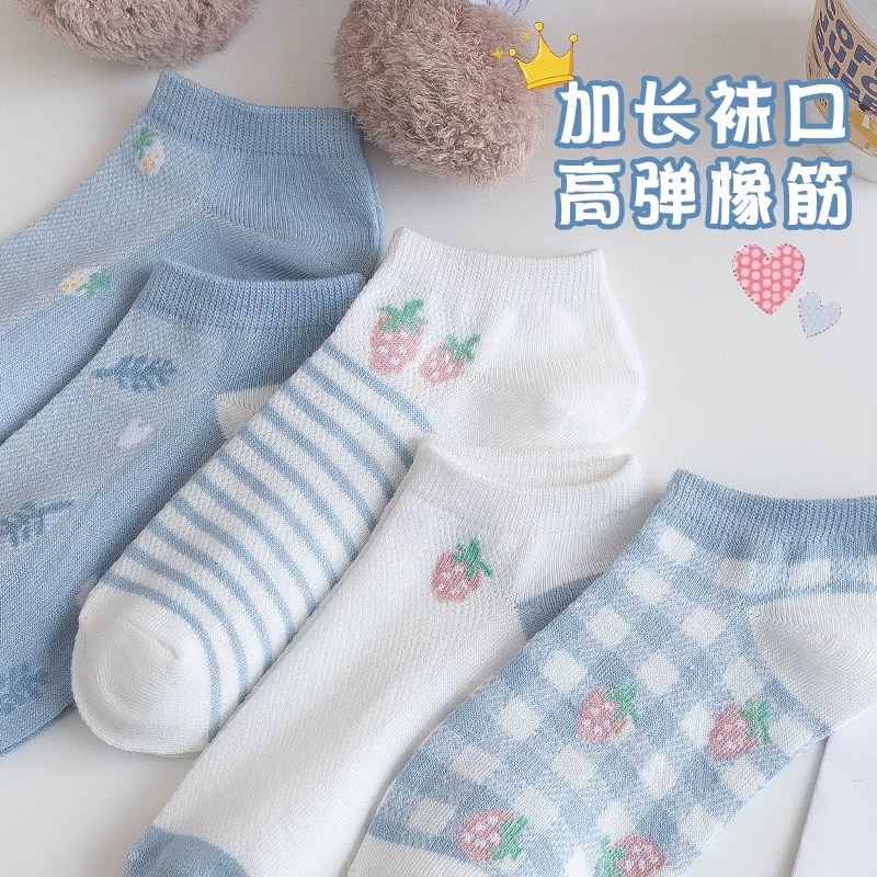 Set 5 đôi tất cổ ngắn tông xanh siêu đangs yêu