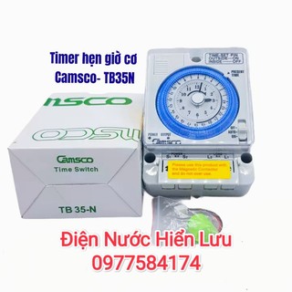 Timer hẹn giờ camsco, đồng hồ hẹn giờ cơ 24h camso, công tắc hẹn giờ camso tb-35n bảo hành chính hãng