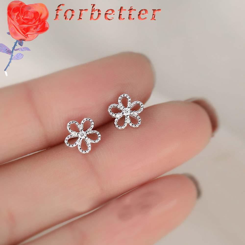 Khuyên tai kim loại kiểu bông hoa phong cách Hàn Quốc cho nữ