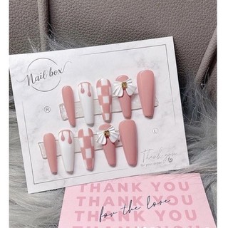 Các mẫu nailbox móng úp thiết kế tone hồng xinh xắn hot trend