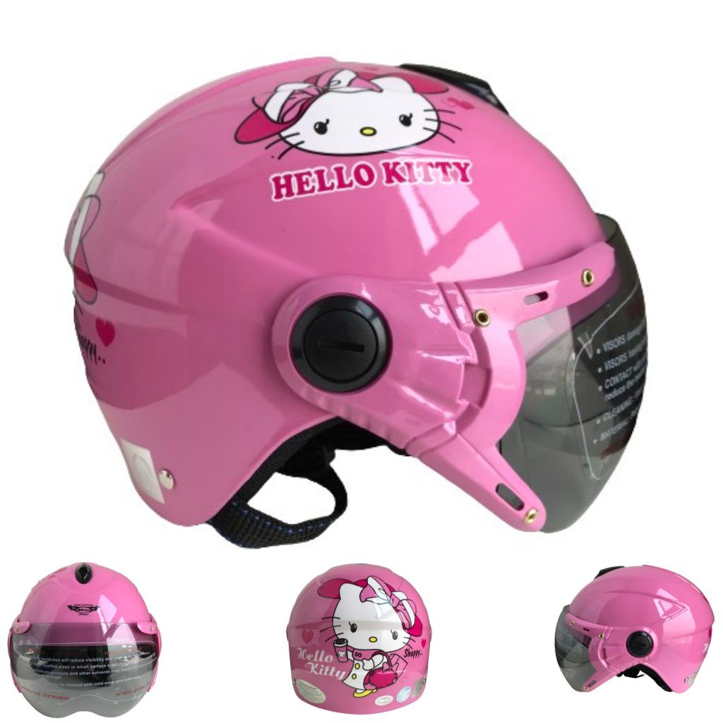 Mũ bảo hiểm trẻ em Kitty - Công chúa - siêu dễ thương - Dành cho bé từ 5 đến 10 tuổi - BKtec - Bk14 - Vòng đầu 52-54cm