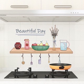 Decal dán tường phòng bếp (60 x 90cm) chống dầu mỡ.