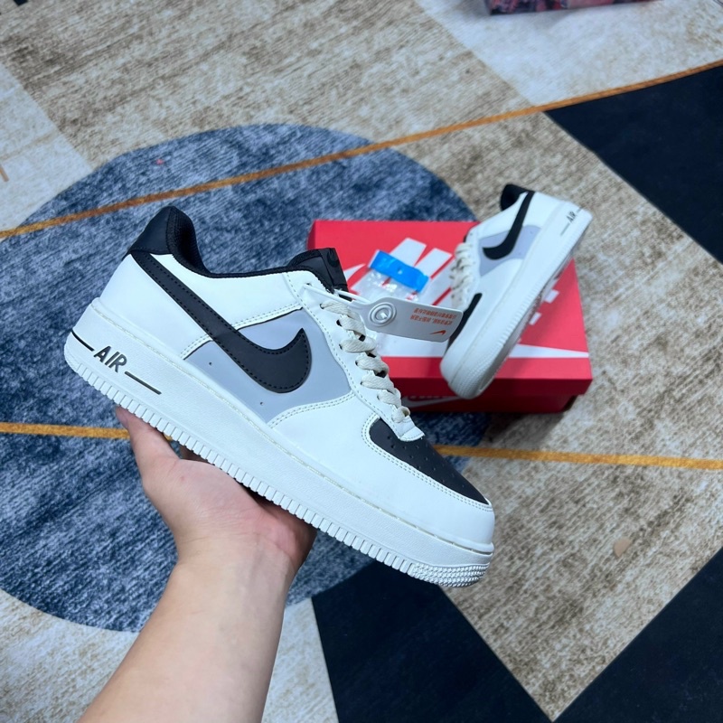 Giày thể thao AF1 trắng đen viền đen, Giày Sneaker Af1 LOW CREAM BALCK bản đẹp