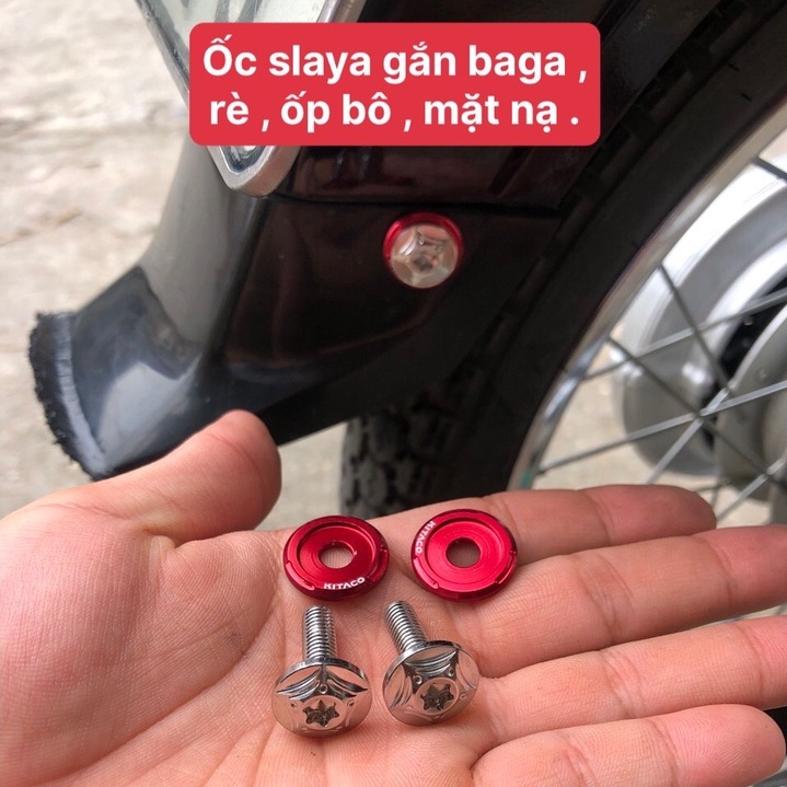 ỐC salaya kèm long đền đỏ kakico gắn rè , đuôi sau xe đream ( giá 1 đôi + long đền )