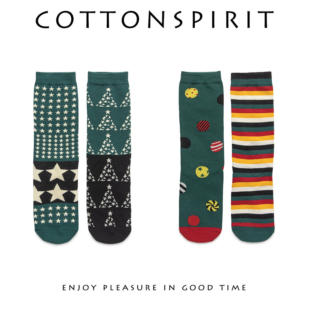 Vớ noel nữ Tất noel Giáng sinh nữ cổ cao Họa tiết Cá tính Cao cấp chất dày dặn Phong cách Hàn Quốc Thu Đông Giữ ấm