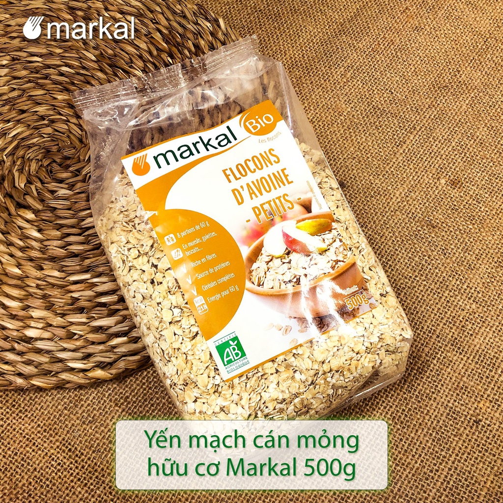 Yến mạch cán mỏng hữu cơ Markal 500g