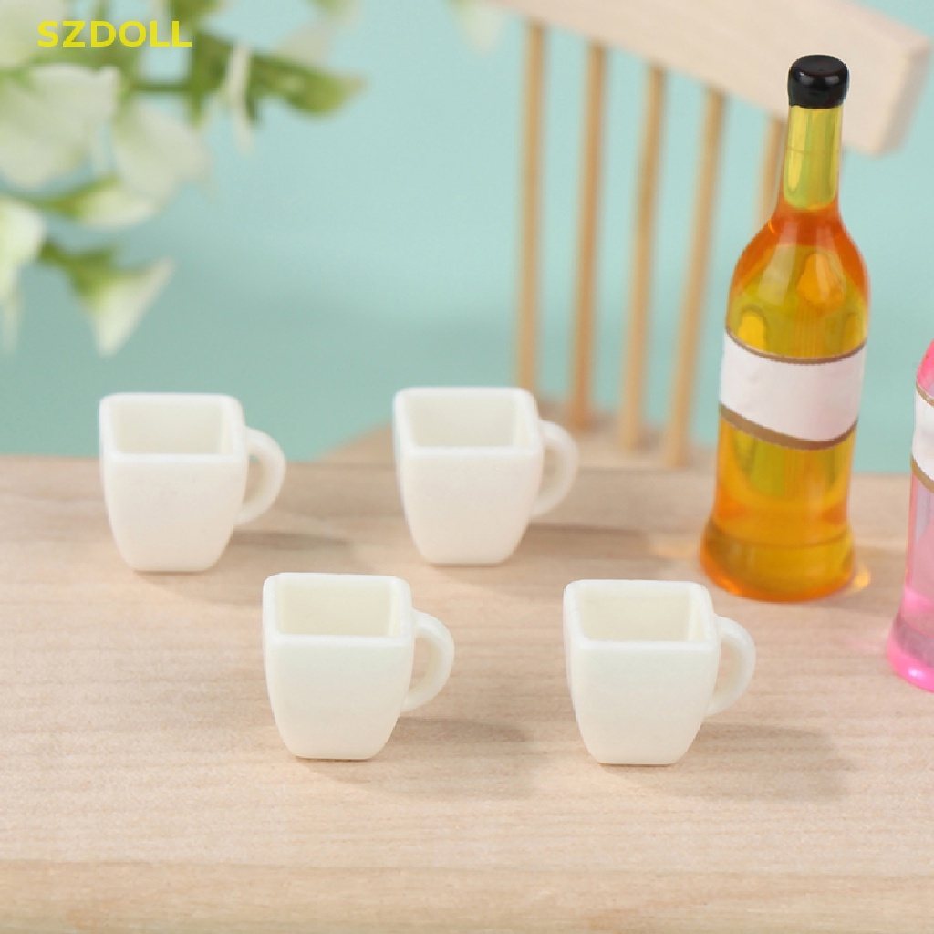Set 4 / 5 Ấm Trà / Tách Cà Phê / Tách Sữa Thu Nhỏ 1: 12 Dùng Trang Trí Nhà Búp Bê DIY