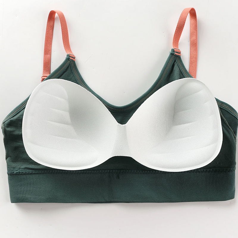 Áo bra tập gym 2 dây xinh xắn, chất cotton dày dặn mút mỏng HLBOUTIQUE B2890