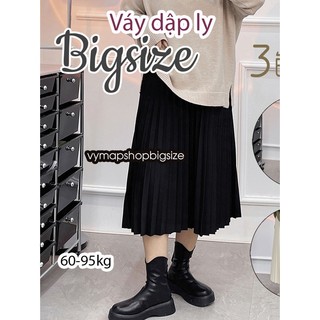 Chân váy dập ly cao cấp bigsize có quần trong 60-100kg