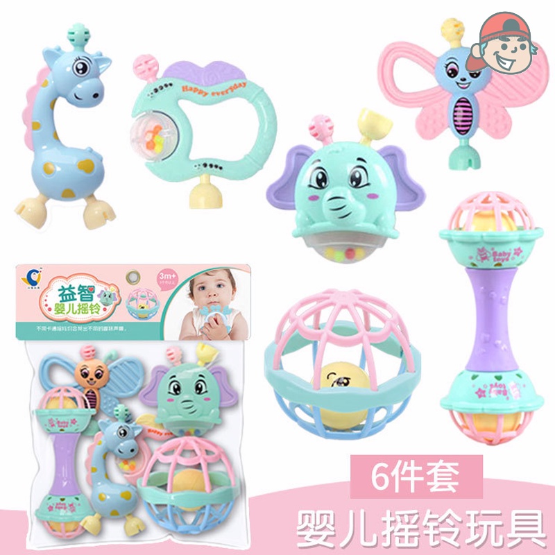 Bộ đồ chơi xúc xắc 7 món hình thú phát tiếng kêu vui nhộn kích thích vận động và giác quan của bé