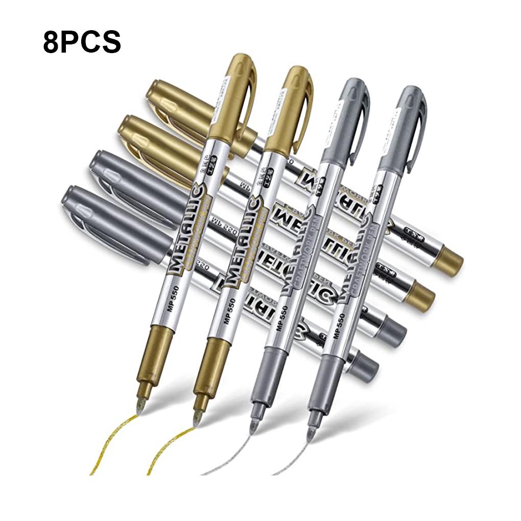 Set 8 Bút Đánh Dấu Bằng Kim Loại Chống Nước Dùng Vẽ Tranh / Kính / Sổ Tay