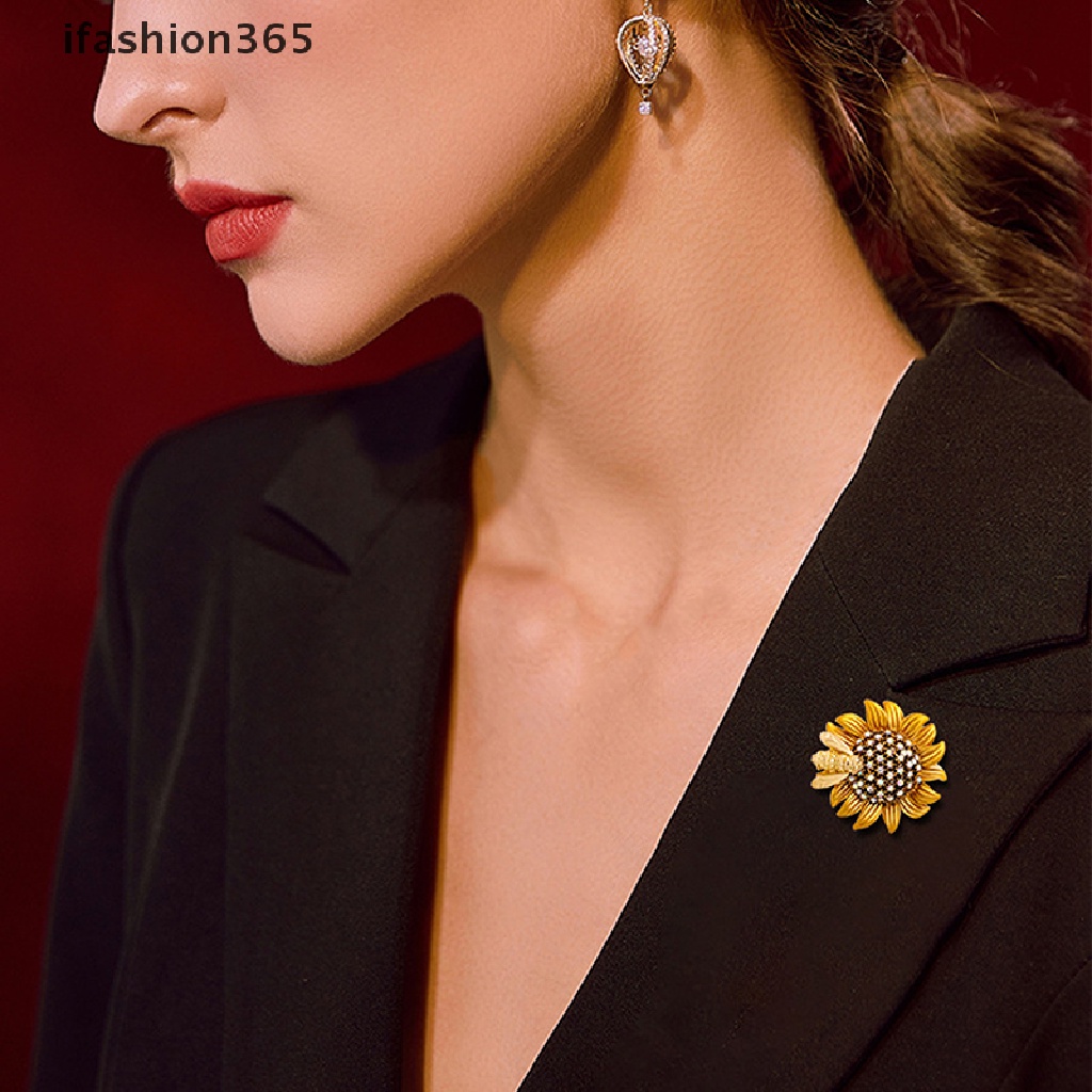 Ghim Cài Áo Hình Hoa Hướng Dương Đính Đá Thời Trang Cho Nam Và Nữ ifashion365