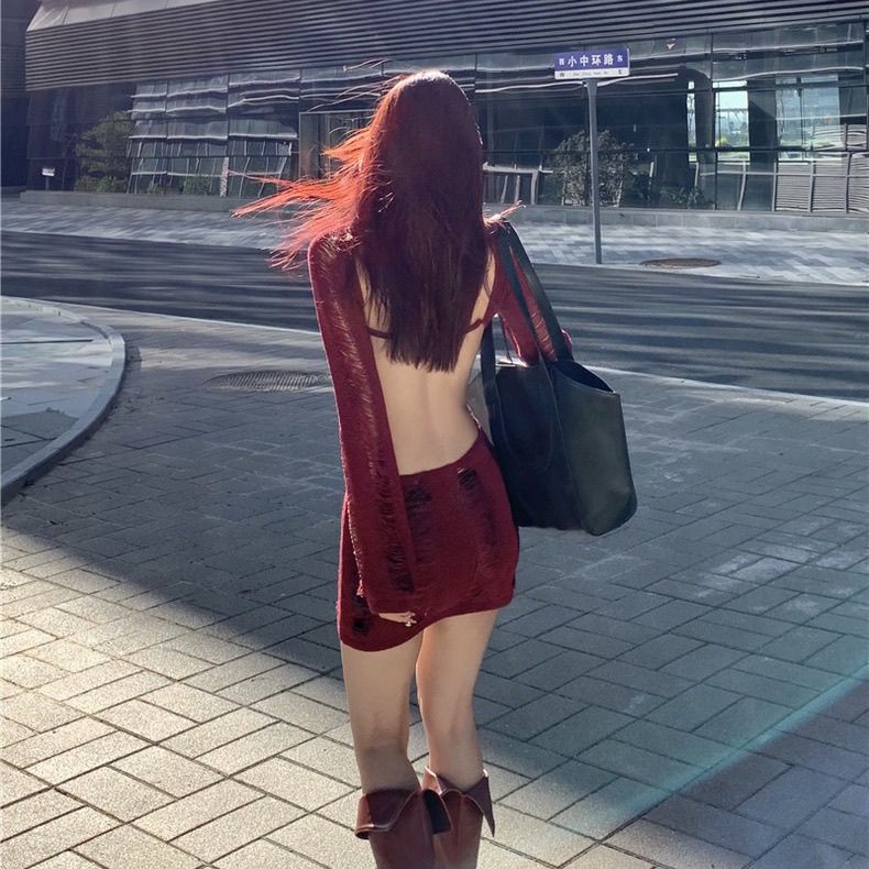 Đầm Dệt Kim Ngắn Tay Dài Phong Cách Mới Năm 2022 Dành Cho Bạn Nữ