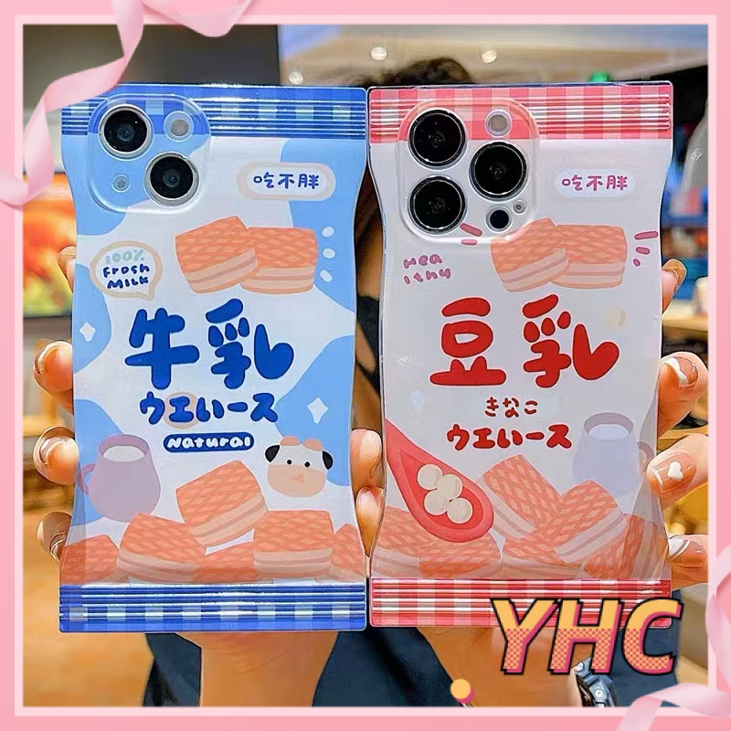 Ốp Điện Thoại Họa Tiết Bánh Quy / Sữa Bò Dễ Thương Cho iPhone 14 14 Pro Plus 13 12 Pro Mini 11 x XR XS Max - 5020